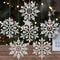Pulp Plastics Paper Snowflake Ornaments, White Glitter Raw Decor, Christmas Venue Decoration