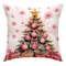 Pink Linen Santa Claus, Pink Christmas Pillow Covers, Cute Christmas Printed Pillow Covers for Living Room Home