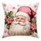 Pink Linen Santa Claus, Pink Christmas Pillow Covers, Cute Christmas Printed Pillow Covers for Living Room Home