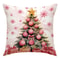 Pink Linen Santa Claus, Pink Christmas Pillow Covers, Cute Christmas Printed Pillow Covers for Living Room Home