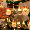 Santa Claus Snowman LED Christmas Lights String, Battery Operated Garland for Holiday Party and New Year Decoration