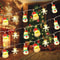 Santa Claus Snowman LED Christmas Lights String, Battery Operated Garland for Holiday Party and New Year Decoration