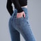 Women Thermal High Waist Jeans, Winter Snow Warm Plush Denim, Stretch Skinny Thick Fleece Fur Pants for Ladies