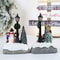 Microlandscape Resin Figurines LED Christmas Village Decoration Santa Claus Pine Needles Snow View 2