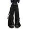 Women Fall Winter Cargo Jeans Striped Loose Casual Trousers Street Wear Pants With Pockets Zipper B 7