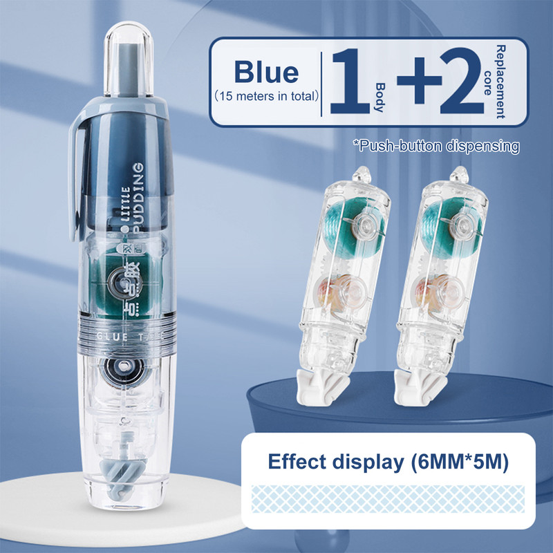 Replaceable Refills Transparent Dot Dispensing Double-sided Tape, Handbook Glue for School, Office, and Stationery Use