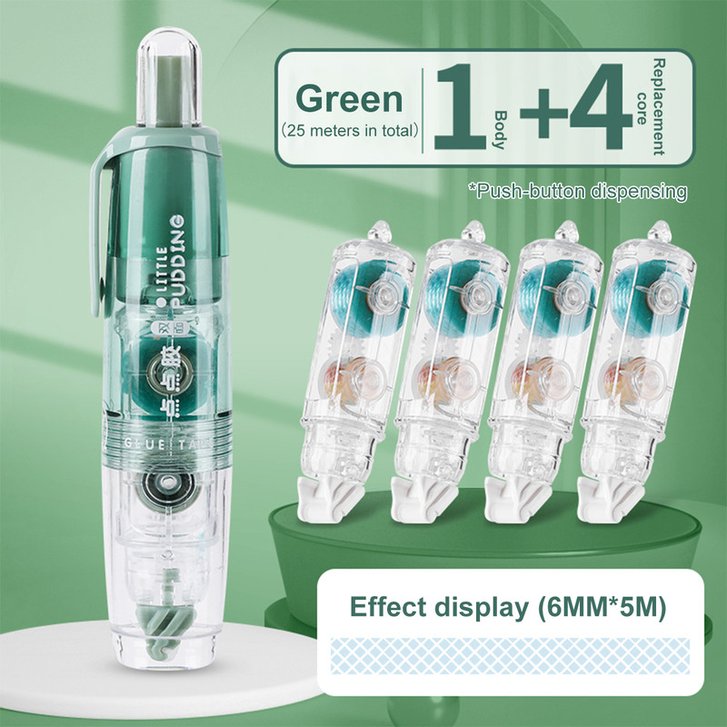 Replaceable Refills Transparent Dot Dispensing Double-sided Tape, Handbook Glue for School, Office, and Stationery Use