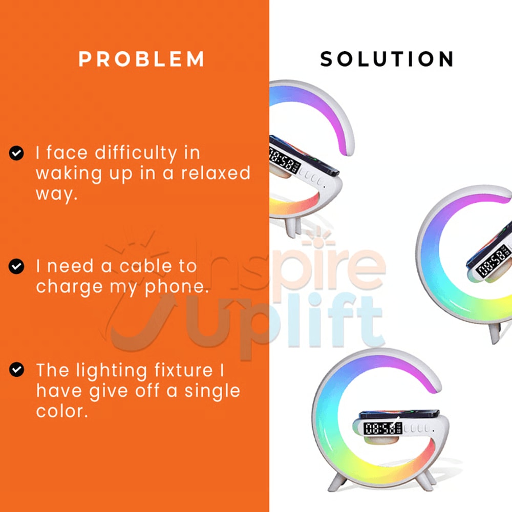 LED smart alarm clock with Bluetooth music and sunrise light