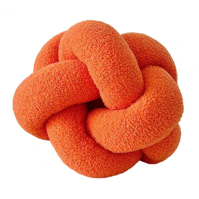 Braided Knot Round Ball Pillow Soft Elastic Hand Knitted Decorative Pillow For Couch 7