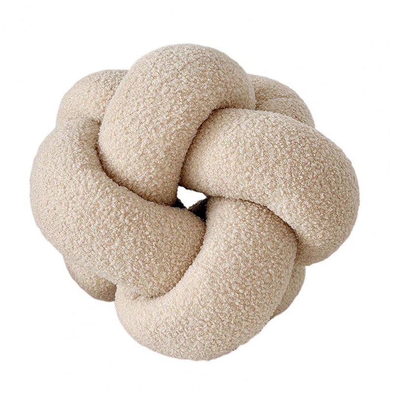 Braided Knot Round Ball Pillow Soft Elastic Hand Knitted Decorative Pillow For Couch 10