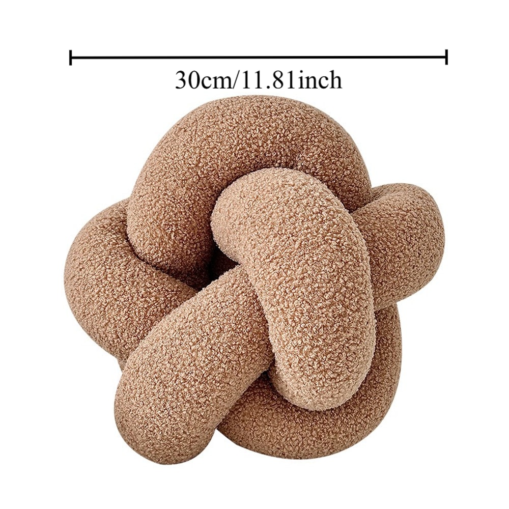 Single-Standed Knotted Ball Pillow, Lamb Velvet Sofa Cushion, Bed Backrest