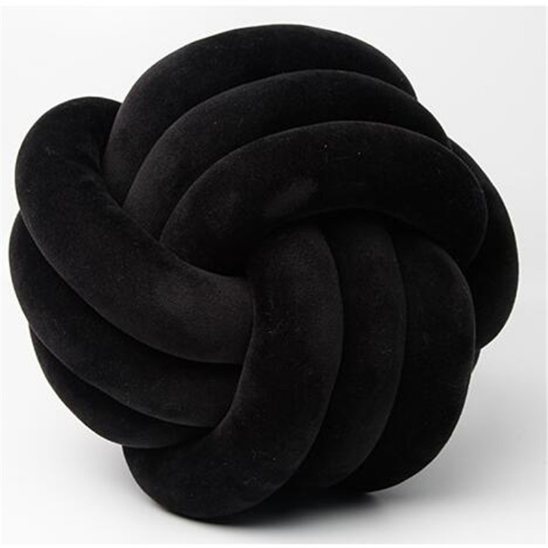 Handmade Knotted Pillow Inyahome Soft Knot Ball Throw Cushion Plush Decorative Round Pillow For Kid 6