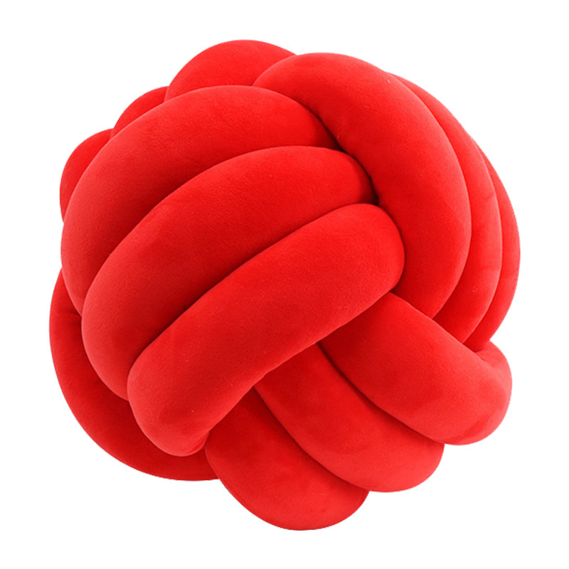 Handmade Knotted Pillow Inyahome Soft Knot Ball Throw Cushion Plush Decorative Round Pillow For Kid 10