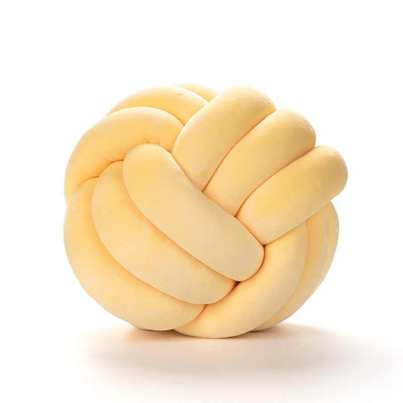 Handmade Knotted Pillow, Inyahome Soft Knot Ball Throw Cushion, Plush Decorative Round Pillow for Kids' Room