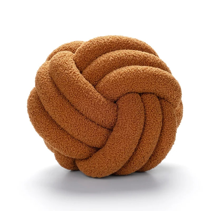 Knotted Ball Decorative Cushion High End Throw Pillow For Living Room Lamb Fleece Sofa Bed Decor 4