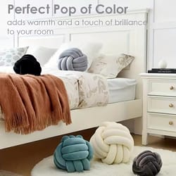 decorative knot ball pillows round plush aesthetic cushion soft stress relieving pillows for bed decor