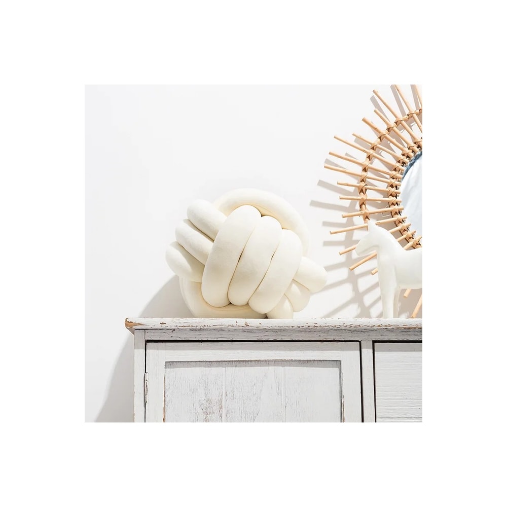 Decorative Knot Ball Pillows Round Plush Aesthetic Cushion Soft Stress Relieving Pillows for Bed Decor