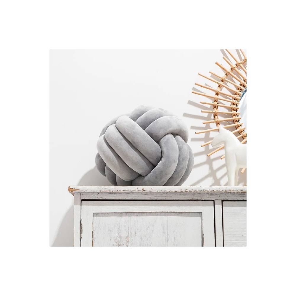 Decorative Knot Ball Pillows Round Plush Aesthetic Cushion Soft Stress Relieving Pillows for Bed Decor