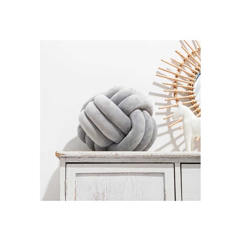 Decorative Knot Ball Pillows Round Plush Aesthetic Cushion Soft Stress Relieving Pillows for Bed Decor