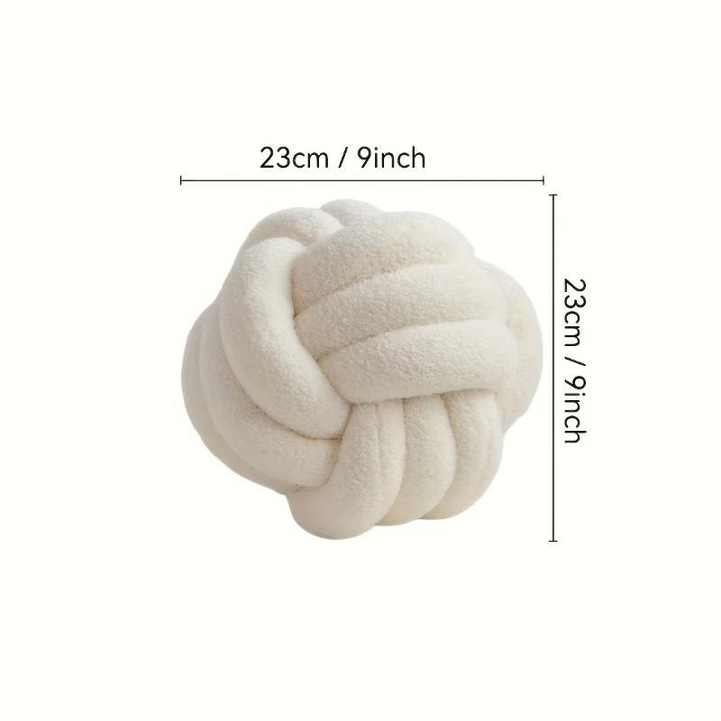 Woven Ball Pillow for Home Bedroom Decoration, Knotted Cushion with Backrest, Round Ball Shape Bed Cushion for Sofa