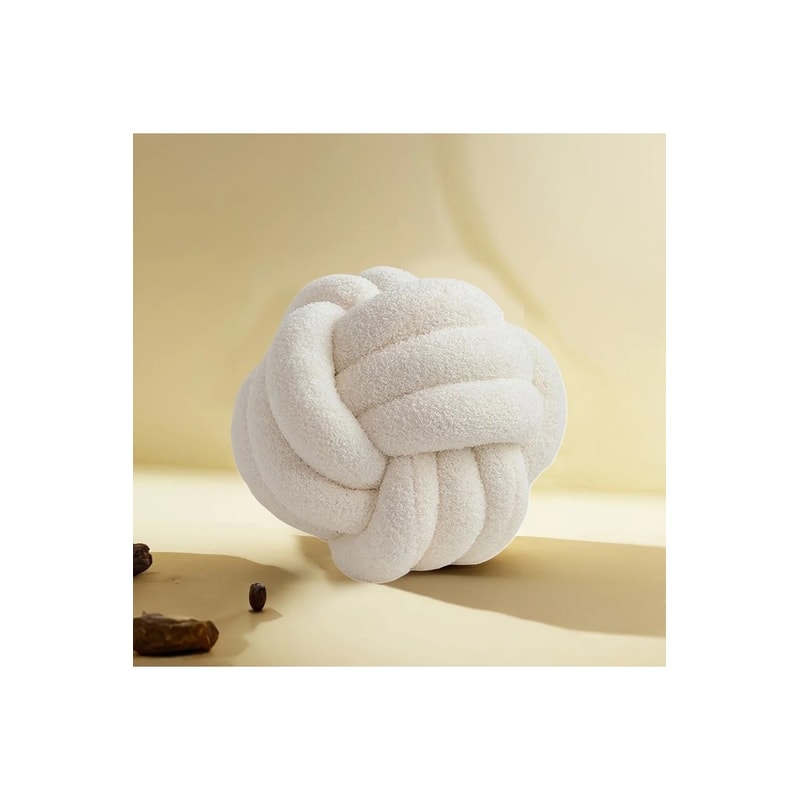 Woven Ball Pillow for Home Bedroom Decoration, Knotted Cushion with Backrest, Round Ball Shape Bed Cushion for Sofa