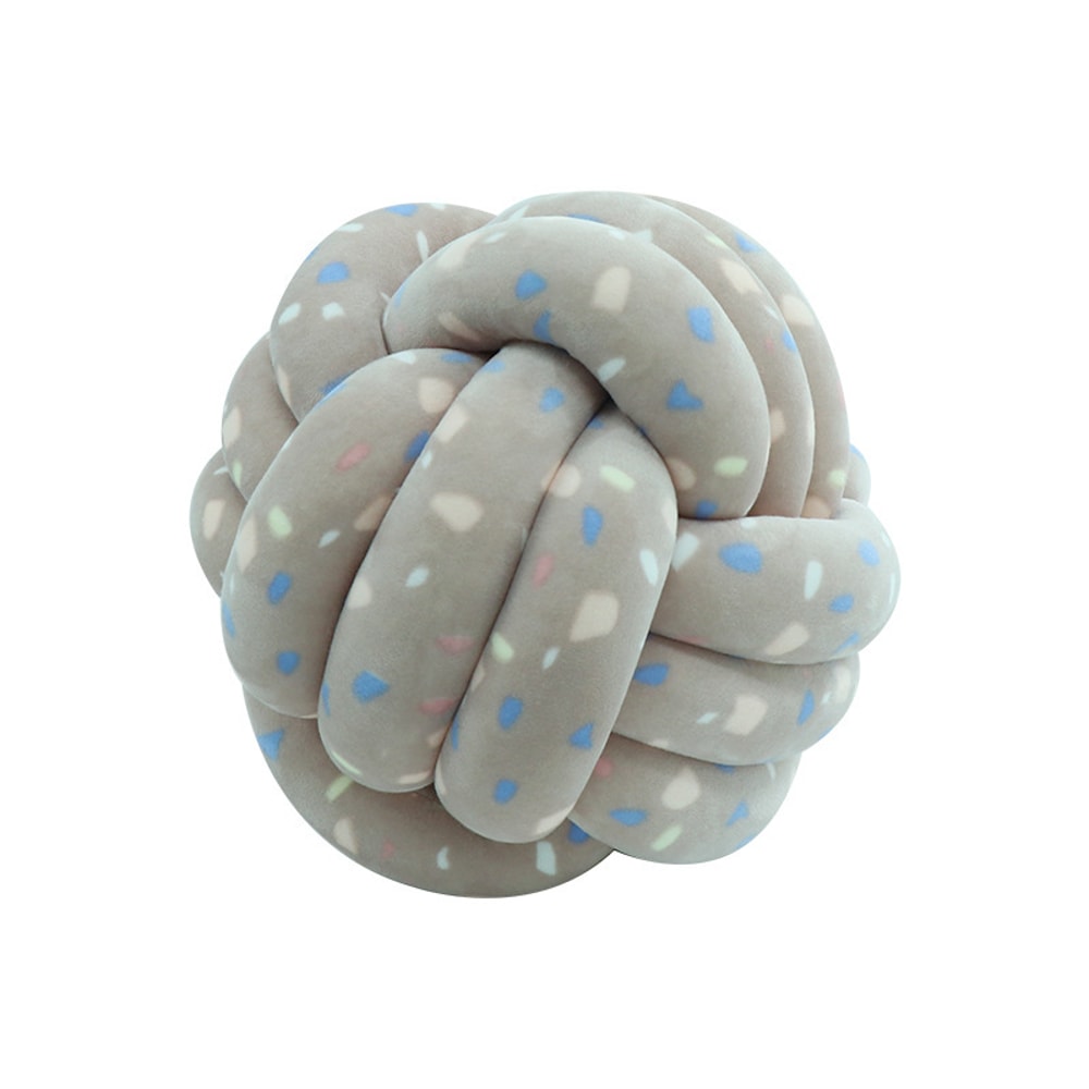 Modern Soft Big Cushion, Handmade Art Decor Knot Ball Throw Pillow for Home Sofa, Cozy Decorative White Christmas Cushio