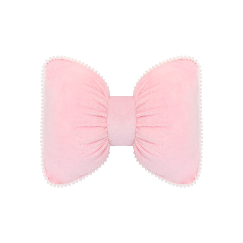 Soft Plush Car Headrest, Comfortable Lumbar Support Cartoon Bowknot Pillow for Car Interior and Winter Decoration