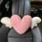 Soft Plush Car Headrest, Comfortable Lumbar Support Cartoon Bowknot Pillow for Car Interior and Winter Decoration