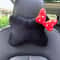 Soft Plush Car Headrest, Comfortable Lumbar Support Cartoon Bowknot Pillow for Car Interior and Winter Decoration