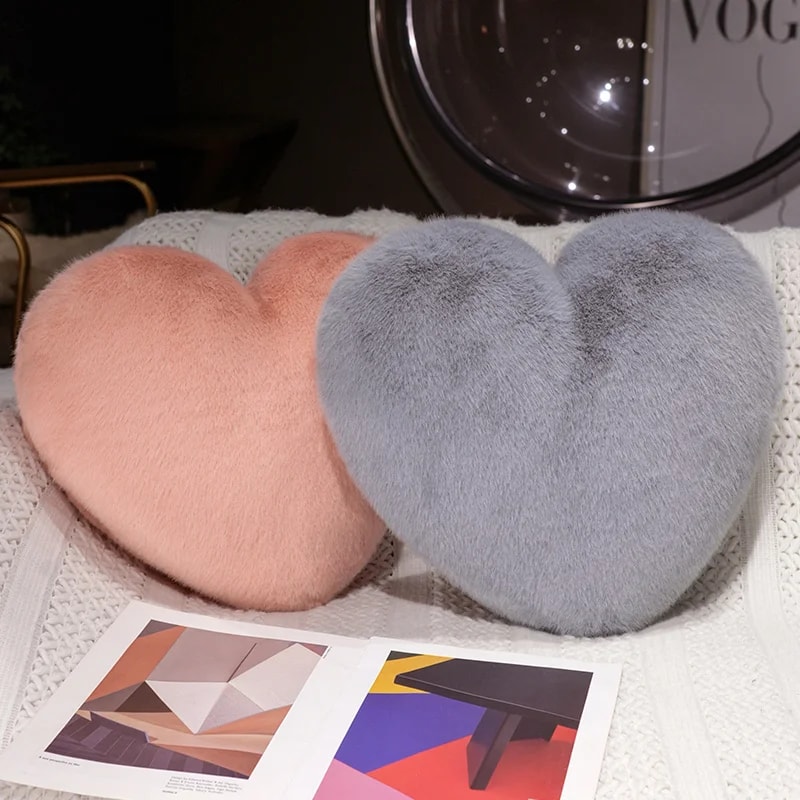 Heartshaped Cushion In Nordic Style Soft Throw Pillow Solid Color Pink White Black Ideal For Sofa O 1