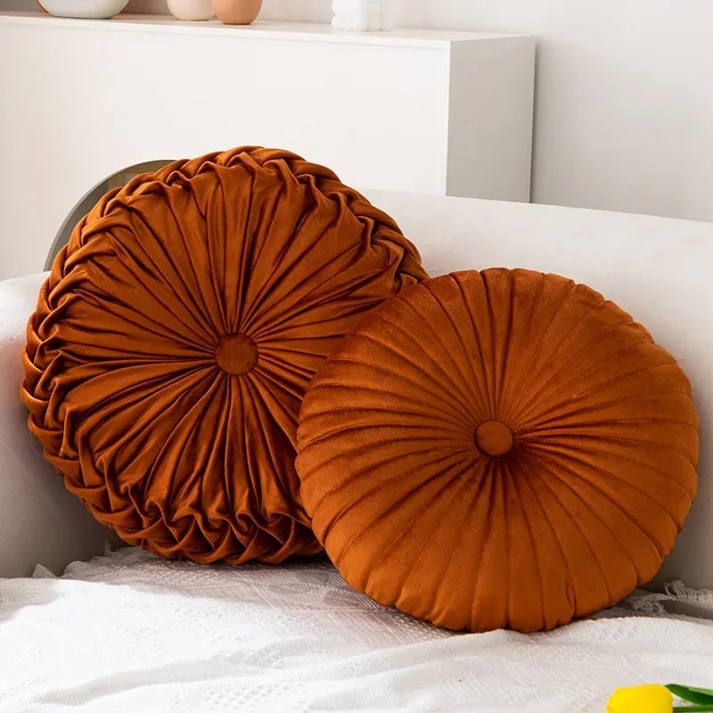 Round Pumpkin Pillow Pink Cushion Living Room Sofa Decorative Wheel Futon