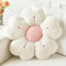 Cozy Soft Plush Daisy Flower Throw Pillow, Decorative Cushion for Bed & Sofa, White/Pink, Beautiful Floral Design