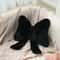 Rabbit Fur Comfortable Car Seat Cushion, Pink Bow Ribbon Couch Pillow