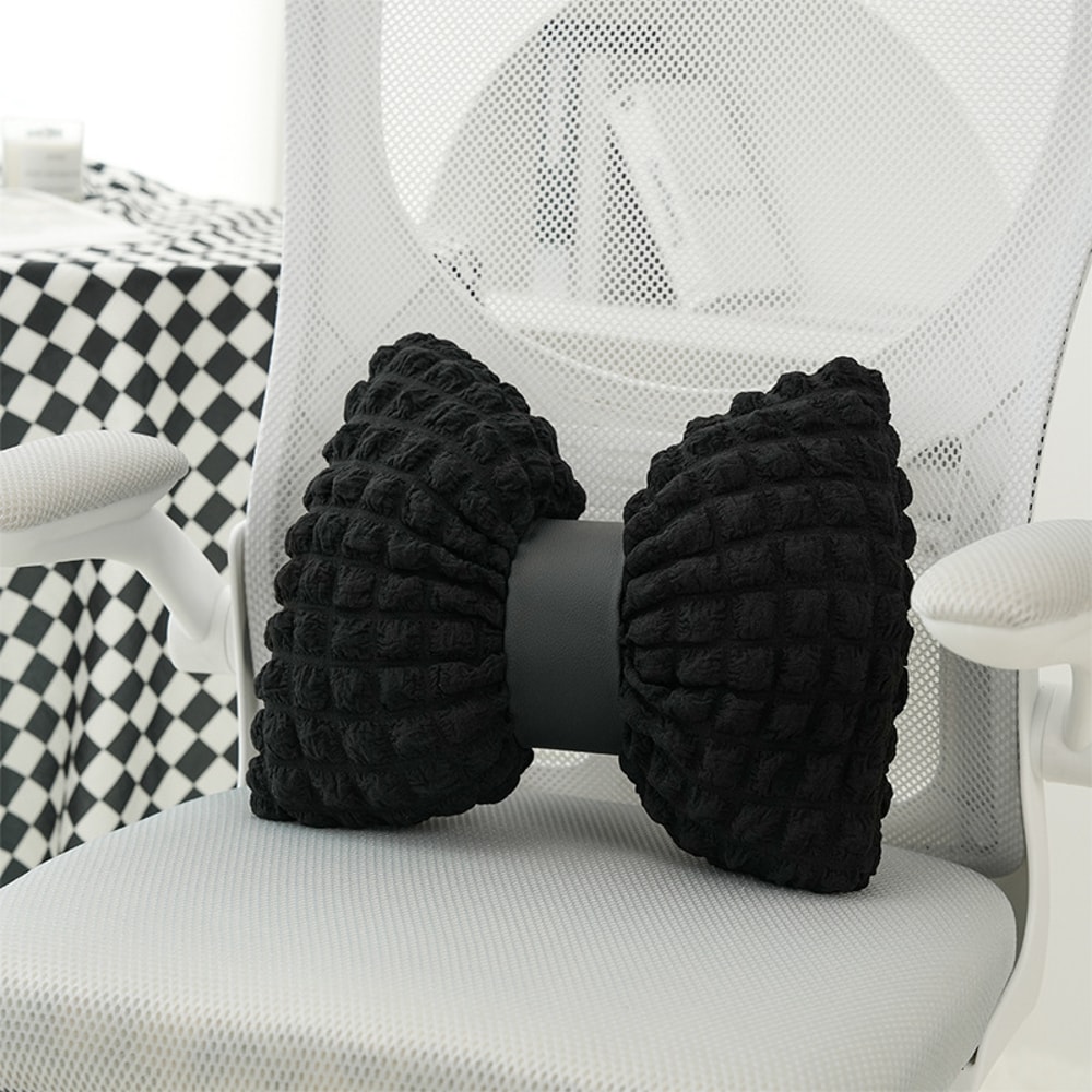 Rabbit Fur Comfortable Car Seat Cushion, Pink Bow Ribbon Couch Pillow