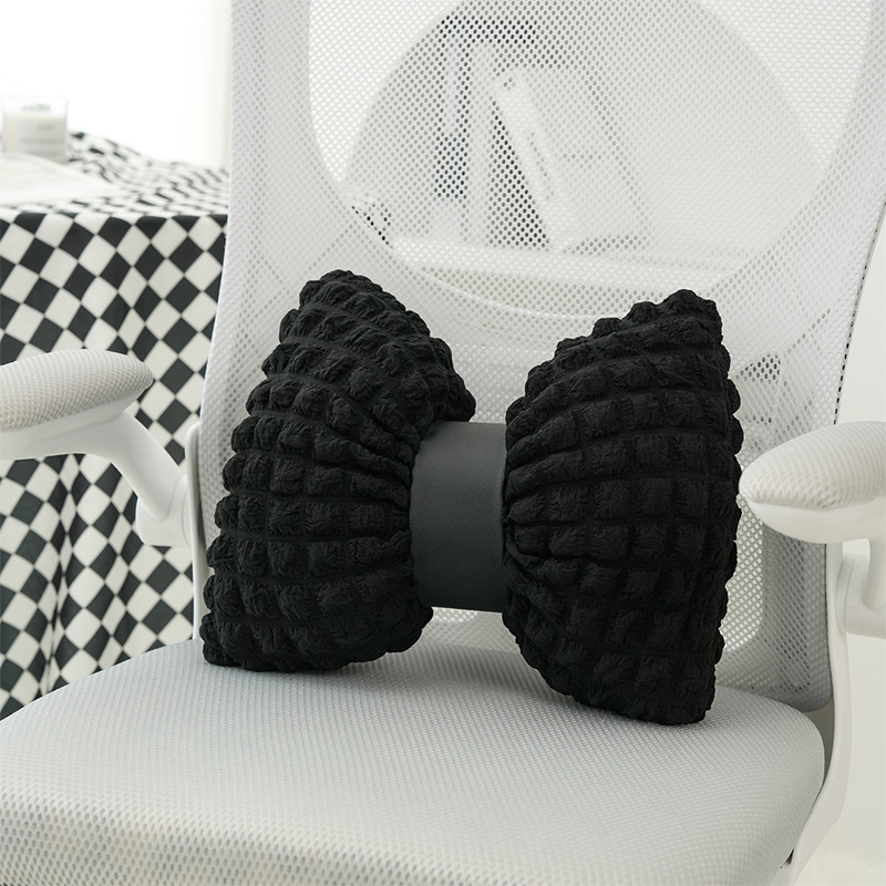 Rabbit Fur Comfortable Car Seat Cushion, Pink Bow Ribbon Couch Pillow