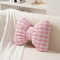 Rabbit Fur Comfortable Car Seat Cushion, Pink Bow Ribbon Couch Pillow