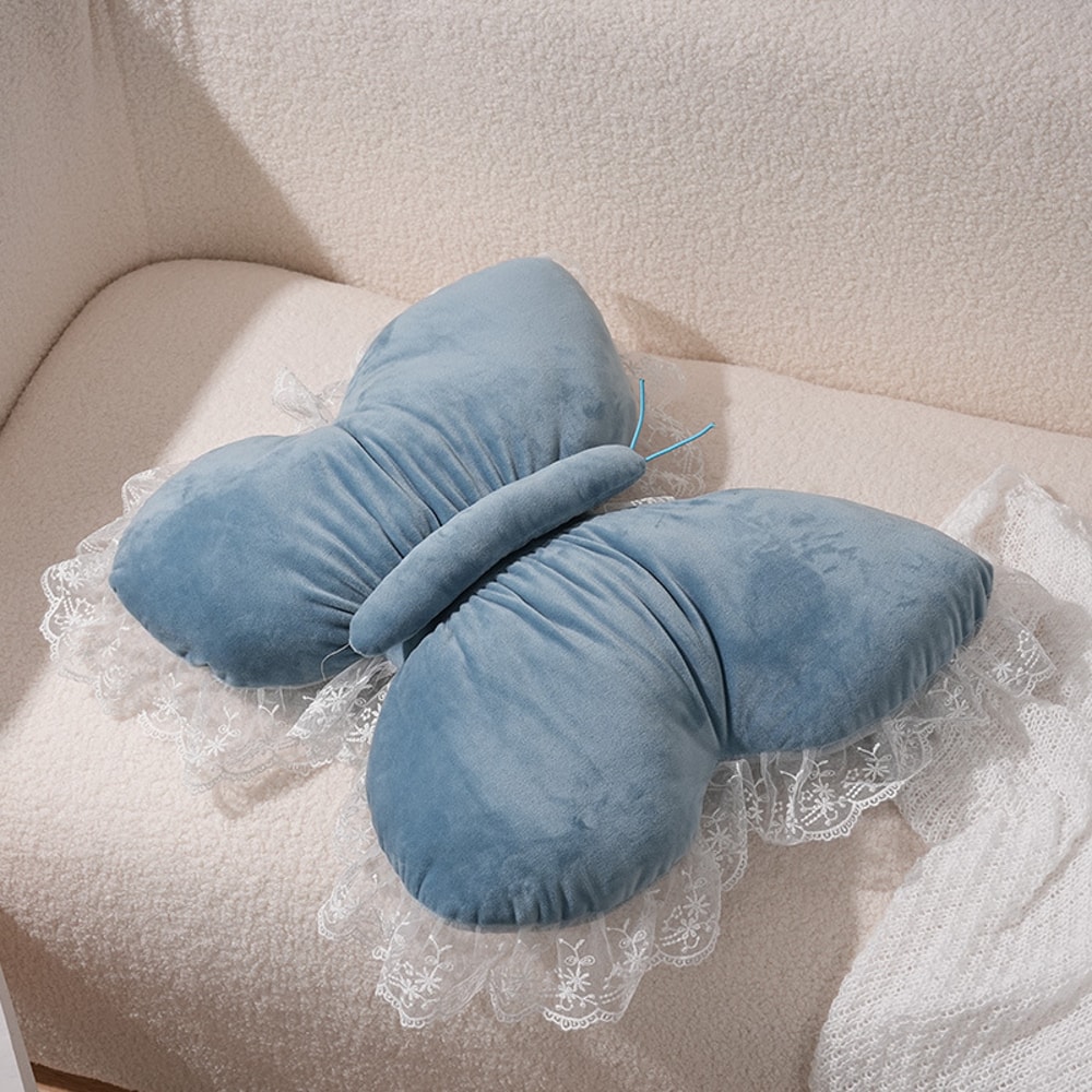 Rabbit Fur Comfortable Car Seat Cushion, Pink Bow Ribbon Couch Pillow