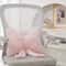 Rabbit Fur Comfortable Car Seat Cushion, Pink Bow Ribbon Couch Pillow