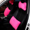 Auto Bone-Shaped Headrest, Pink Super Plush Car Neck Pillow, Seat Support Waist Pillows for Women Car Interior Accessori