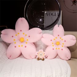 cherry blossom floor seat cushion, plush tatami cushion, pink cherry petals pillow