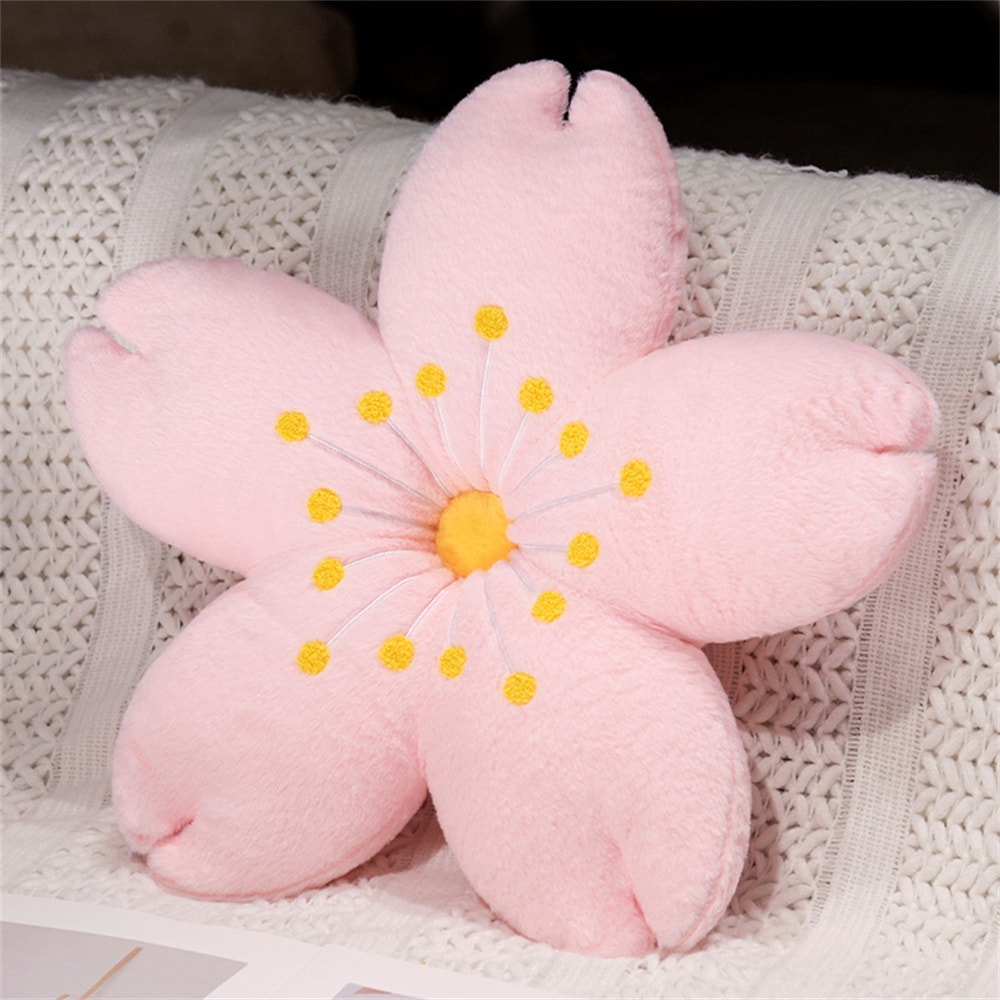 Cherry Blossom Floor Seat Cushion Plush Tatami Cushion Pink Cherry Petals Pillow 3