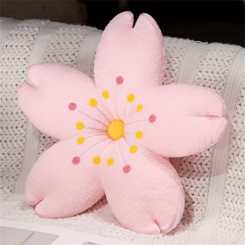Cherry Blossom Floor Seat Cushion Plush Tatami Cushion Pink Cherry Petals Pillow 4