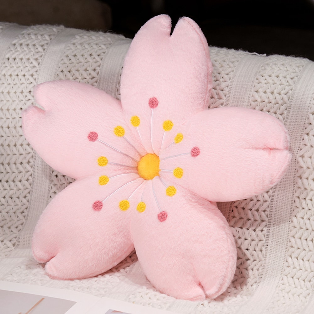 Cherry Blossom Floor Seat Cushion Plush Tatami Cushion Pink Cherry Petals Pillow 6