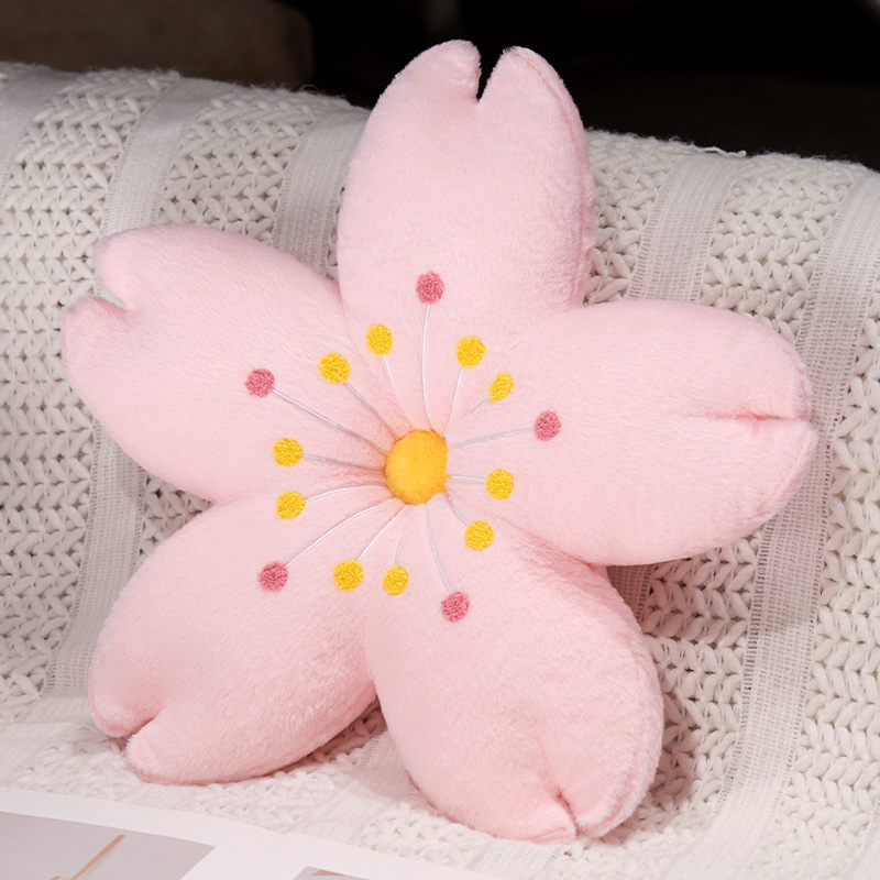 Cherry Blossom Floor Seat Cushion Plush Tatami Cushion Pink Cherry Petals Pillow 6