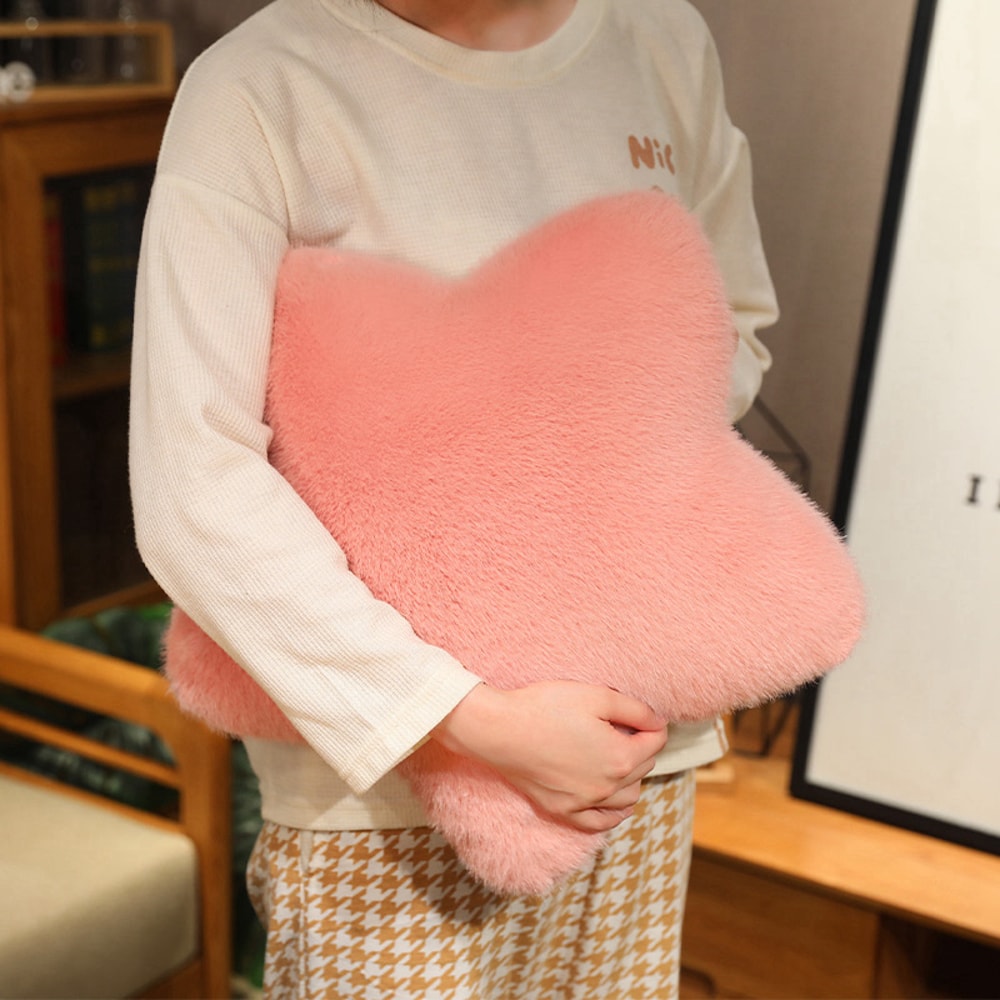 Fluffy Purple Pink Yellow Moon Star Heart Sky Pillow Plush Cushion For Sofa Chair Back Support Part 4