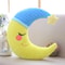 Soft Fluffy Star Cloud Moon Plush Pillow, Yellow Pink Blue Plushie Cushion, Shy Emotion Decoration