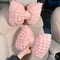 Cartoon Bowknot Car Waist Pillow Soft Pink Lumbar Support Headrest For Car Interior Decoration 3