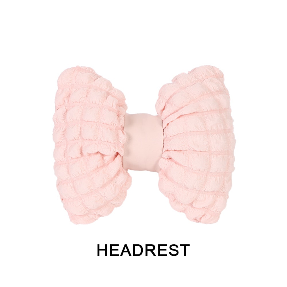 Cartoon Bowknot Car Waist Pillow Soft Pink Lumbar Support Headrest For Car Interior Decoration 7
