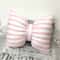 Office Lumbar Pillow, Stripe Bow Cushion Sofa Back Pillow, Photography Cushion