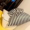 Office Lumbar Pillow, Stripe Bow Cushion Sofa Back Pillow, Photography Cushion